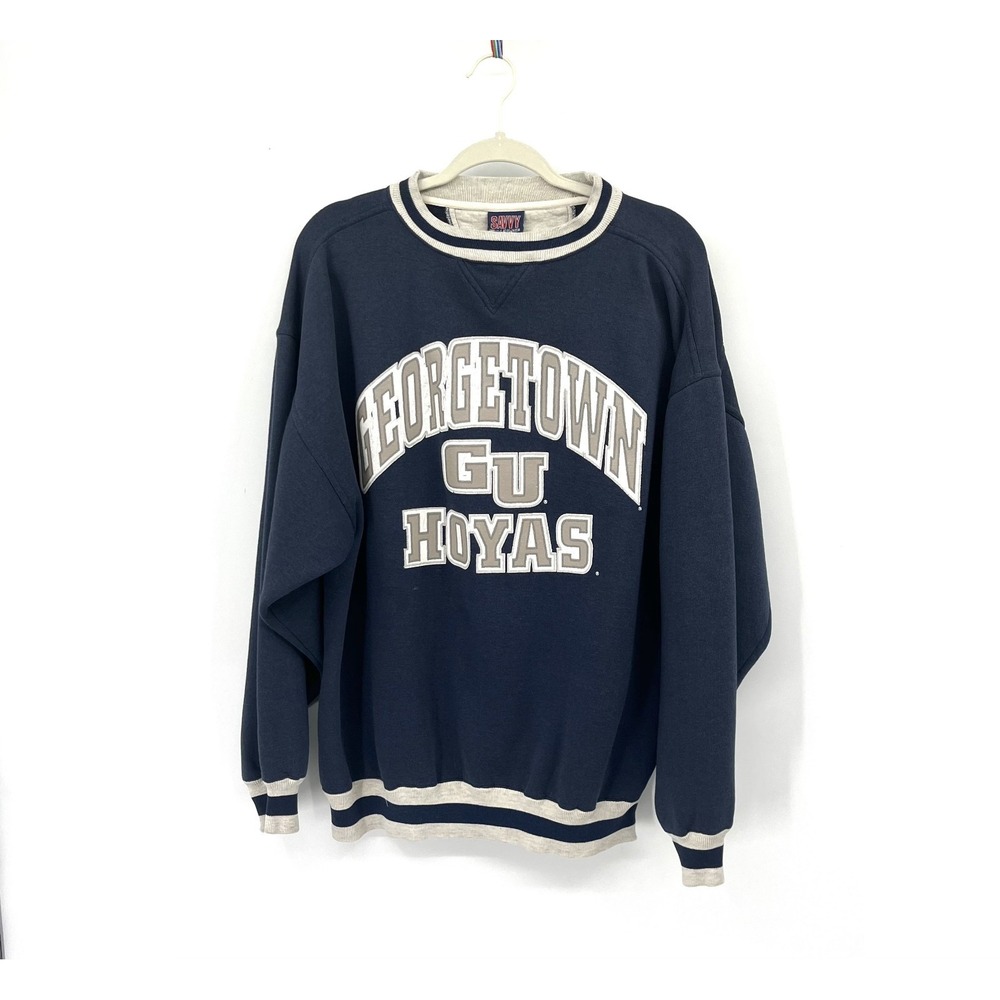 Vintage Savvy Georgetown Hoyas pullover sports crewneck collegiate top XL READ